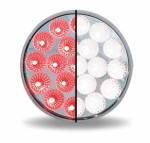 4" DUAL REVOLUTION RED STOP, TURN & TAIL TO WHITE BACK UP LED LIGHT WITH LOCK CONNECTOR